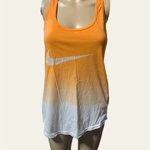 Orange and white Dri-Fit Tank Top Nike Running Tee